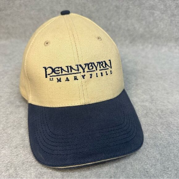 Pennybyrn Maryfield Hat Cap Adult OSFA Beige Blue Strapback Dog Daze Black Label - Picture 1 of 10